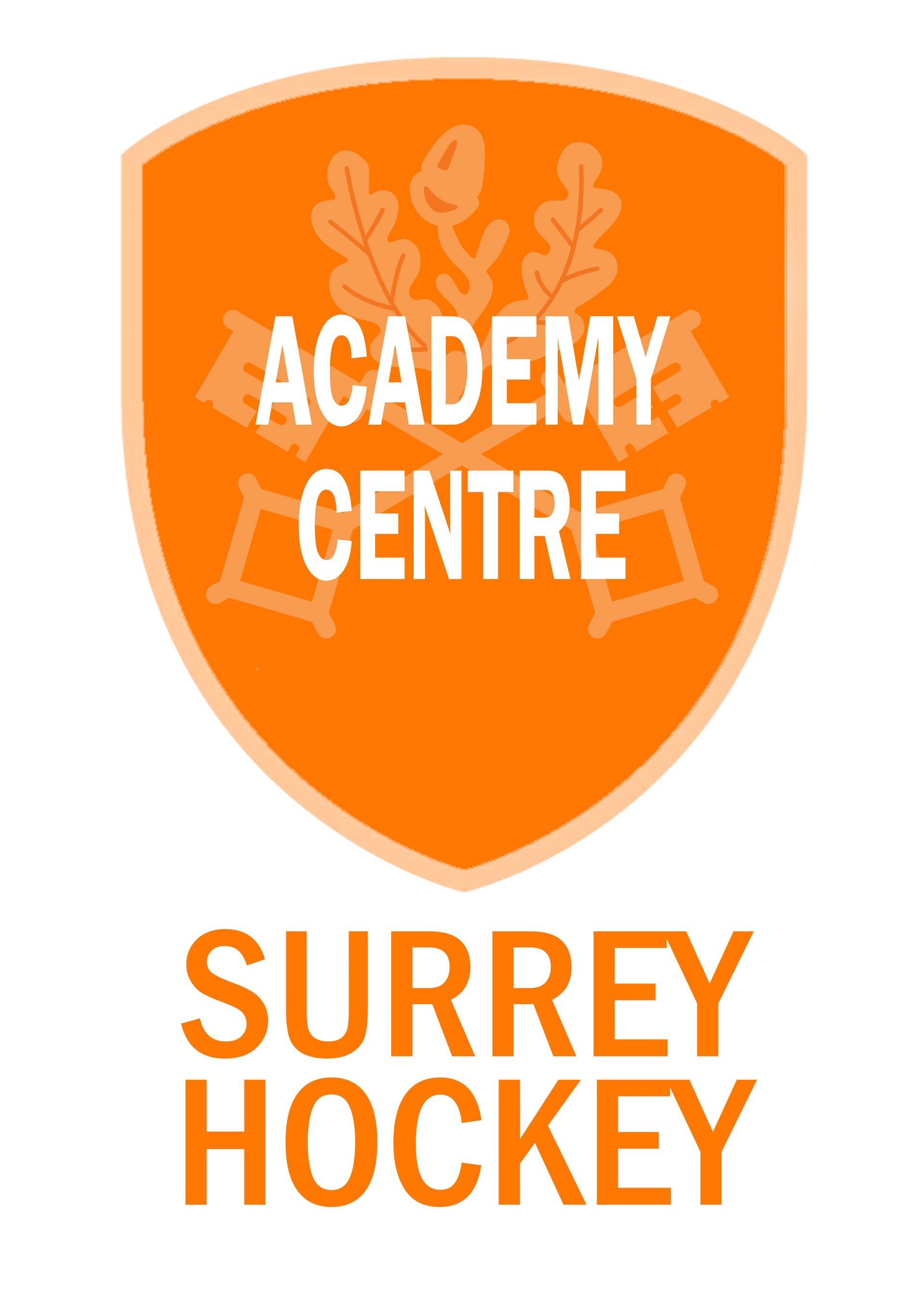A logo for the surrey hockey academy centre