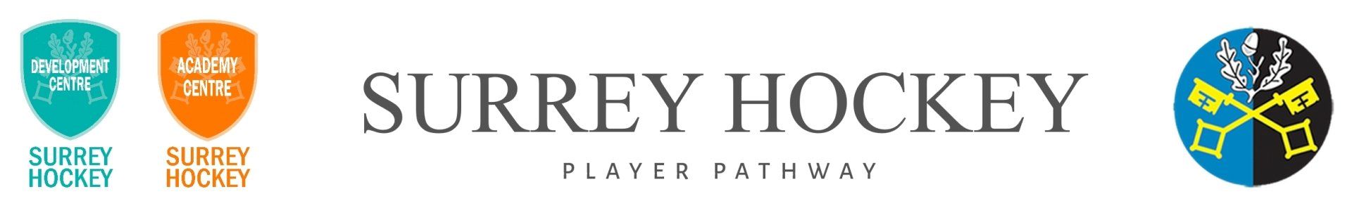 A logo for surrey hockey is shown on a white background