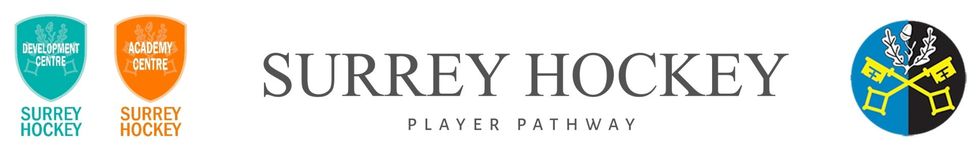 A logo for surrey hockey is shown on a white background