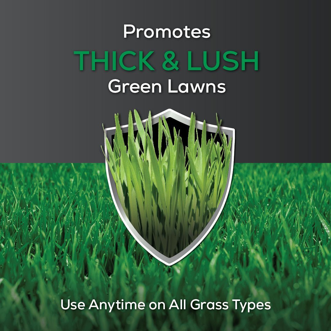 A poster that says promotes thick and lush green lawns