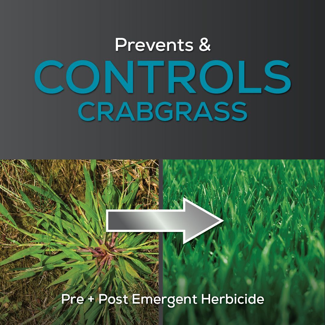A poster that says prevents and controls crabgrass