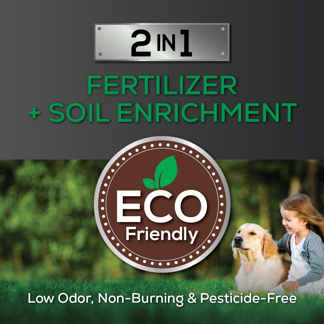 An advertisement for eco friendly fertilizer and soil enrichment