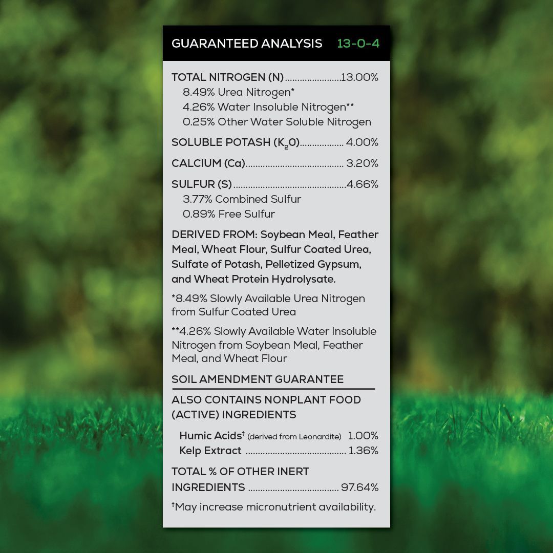 Guaranteed analysis of greenpeak natural base fertilizer