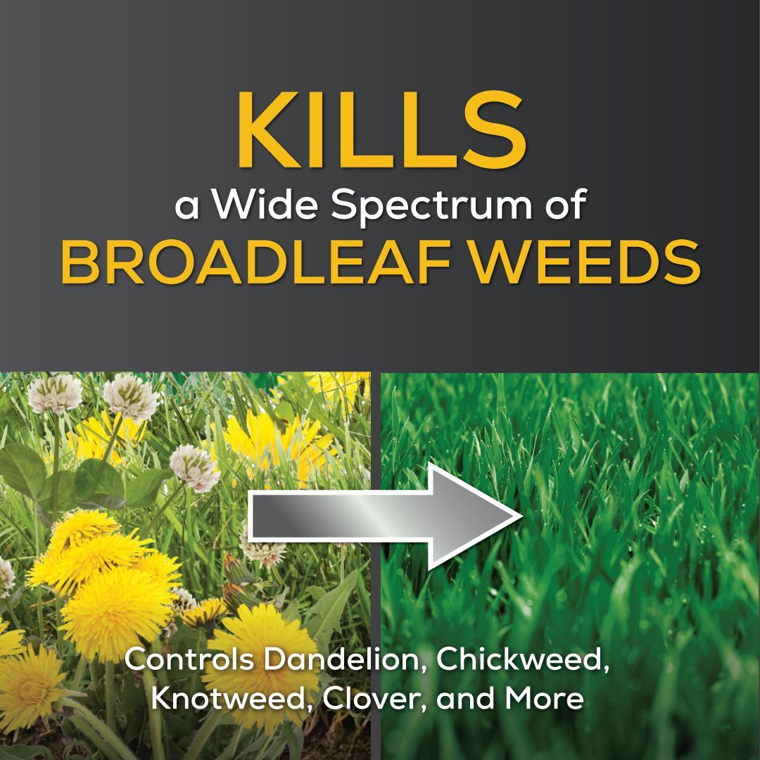 A poster that says kills a wide spectrum of broadleaf weeds