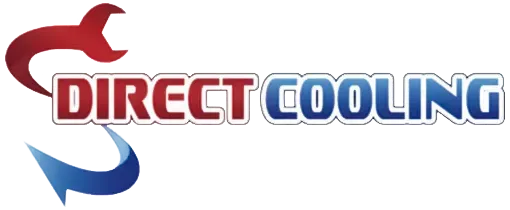 Direct Cooling logo in red, blue, and black with stylized curved arrows
