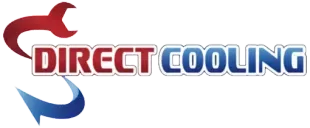 Direct Cooling logo in red, blue, and black with stylized curved arrows