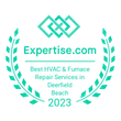 Expertise.com teal award seal with laurel wreath,