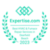Expertise.com teal award seal with laurel wreath,
