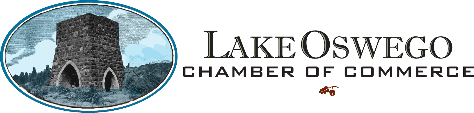 A logo for the lake oswego chamber of commerce