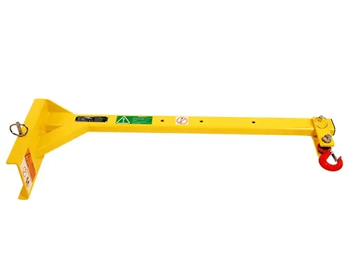 Vue latérale de l'accessoire ToughLift Boom hors de la machine.