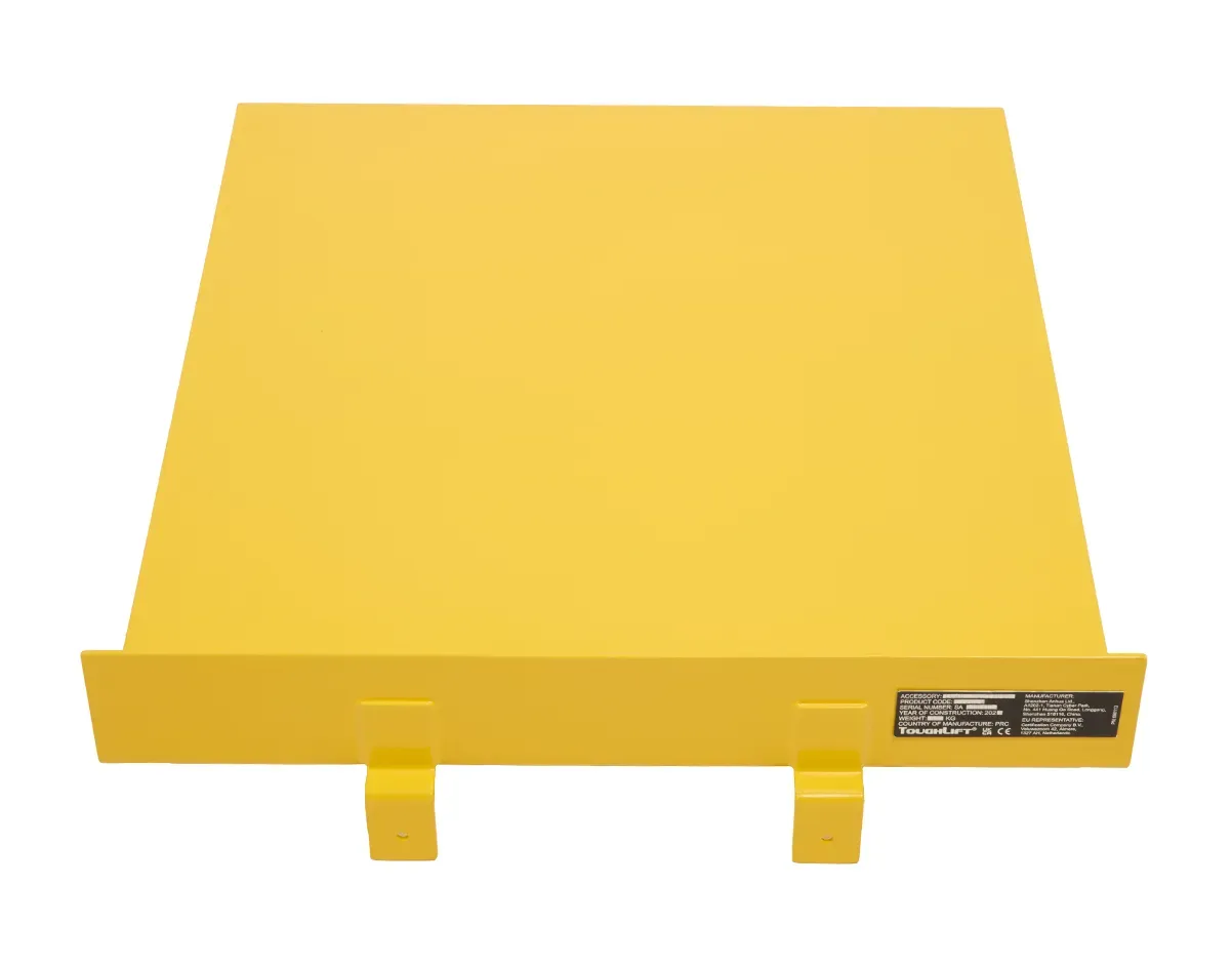ToughLift Material hebt Lastplattformzubehör von der Maschine in der Rückansicht.