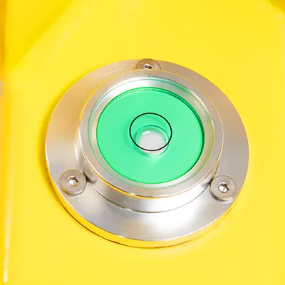 Spirit level mounted to the chassis of the ToughLift ML-20 material lift.