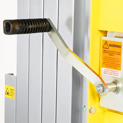 Winch handle with ergonomic grip design.