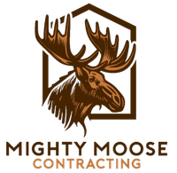 Brown moose logo above the words “Mighty Moose Contracting”