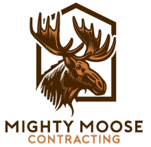 Brown moose logo above the words &ldquo;Mighty Moose Contracting&rdquo;