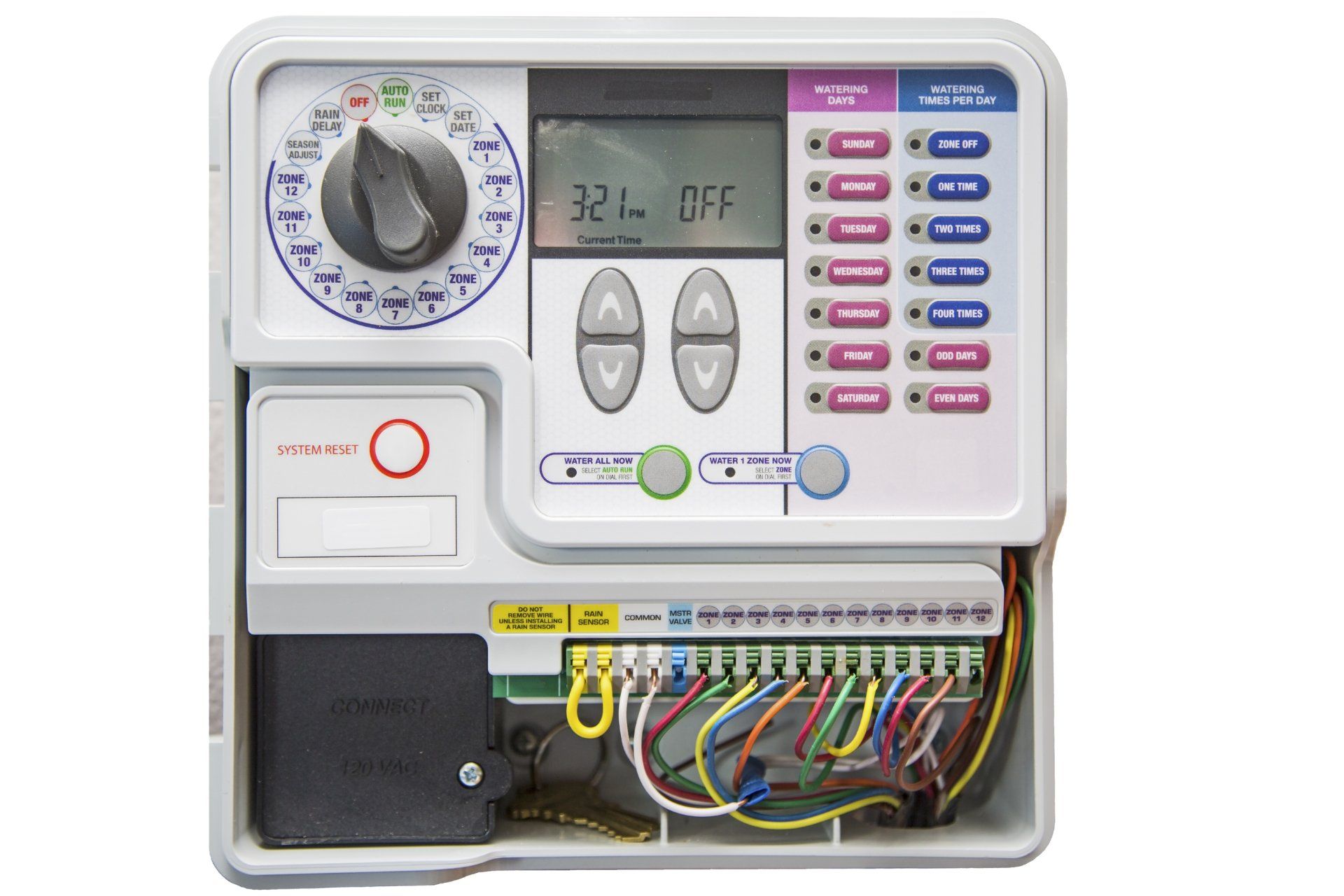 a irrigation system timer at a clients house in phoenix