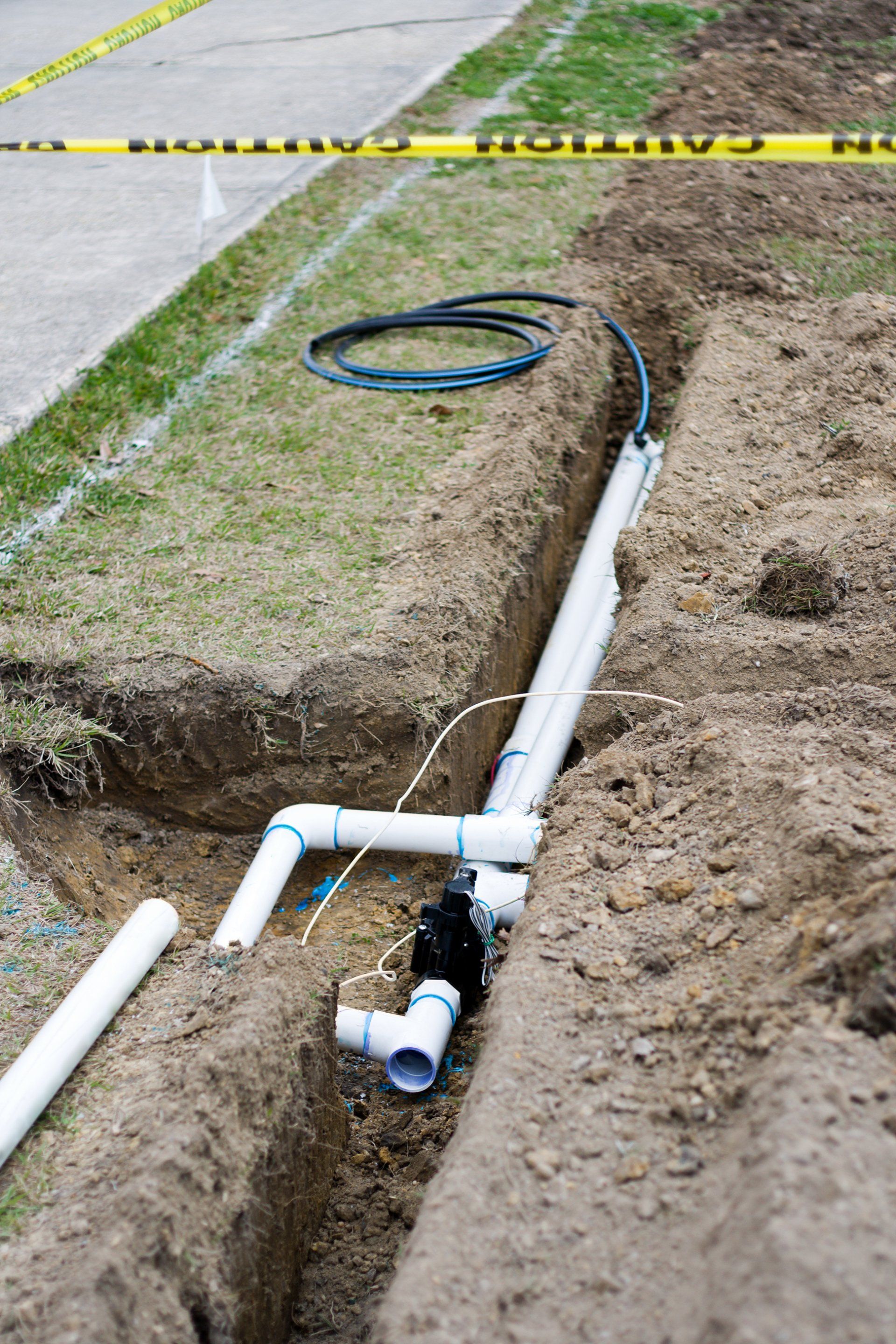 an underground sprinkler system being repaired in phoenix arizona