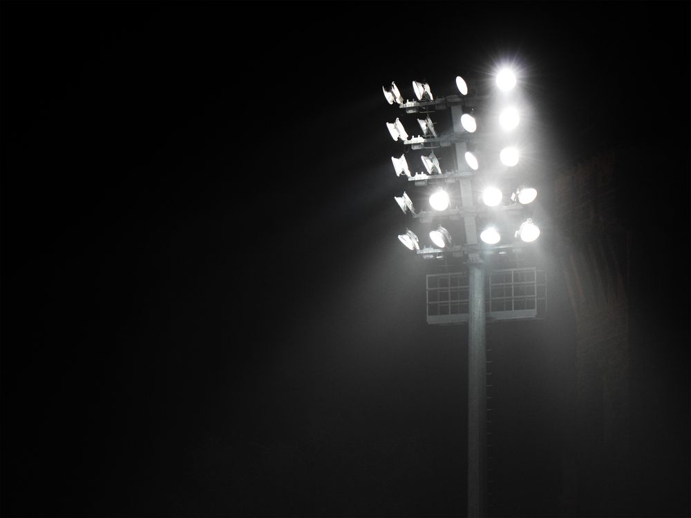 A Stadium Light is Shining Brightly in the Dark — Chaffey Power in Moranbah, QLD
