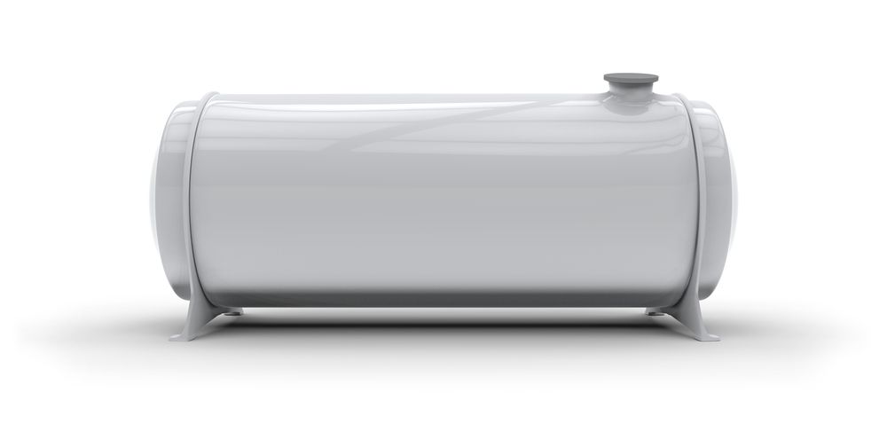 A Stainless Steel Tank is Sitting on a White Surface — Chaffey Power in West Mackay, QLD