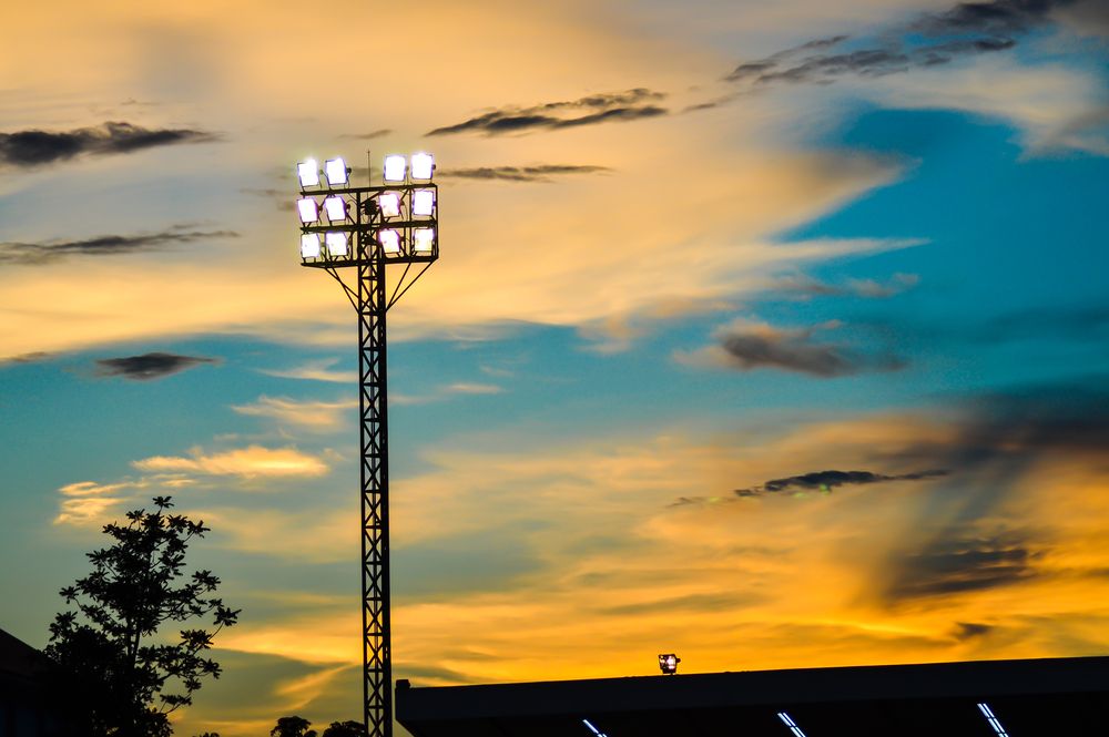 Stadium Lights Against a Sunset Sky  — Chaffey Power in West Mackay, QLD