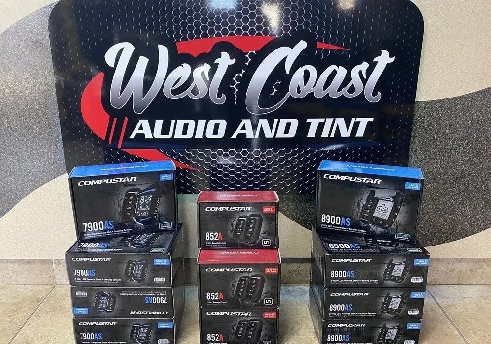 Compustar remote start systems on the counter at West Coast