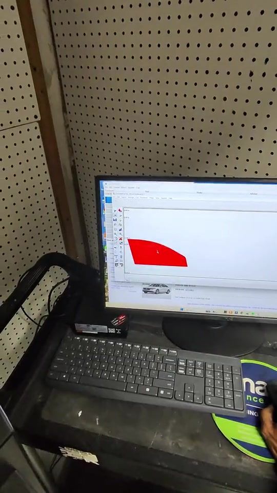 Tint software showing the window pattern for the vehicle