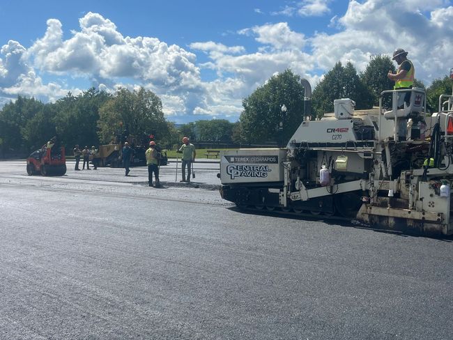 Spreading Hot Asphalt