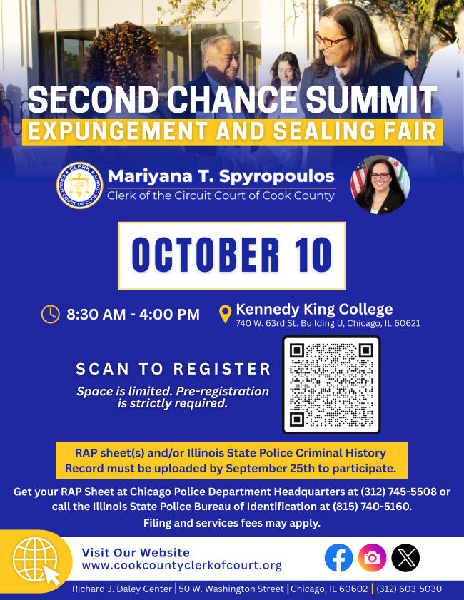 Second Chance summit expungement and sealing fair flyer