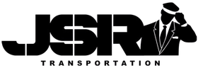 J&B Transportation logo in black with a suited person and tie beside bold lettering