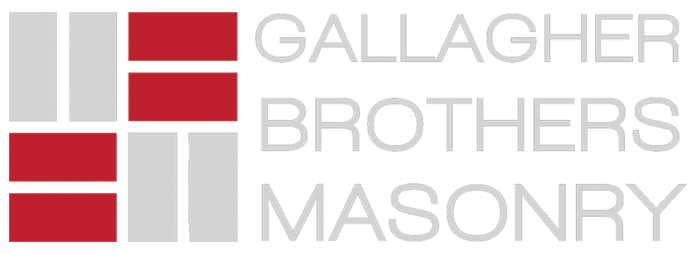 Gallagher Brothers Masonry logo with red and gray brick pattern.