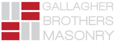 Gallagher Brothers Masonry logo with red and gray brick pattern.