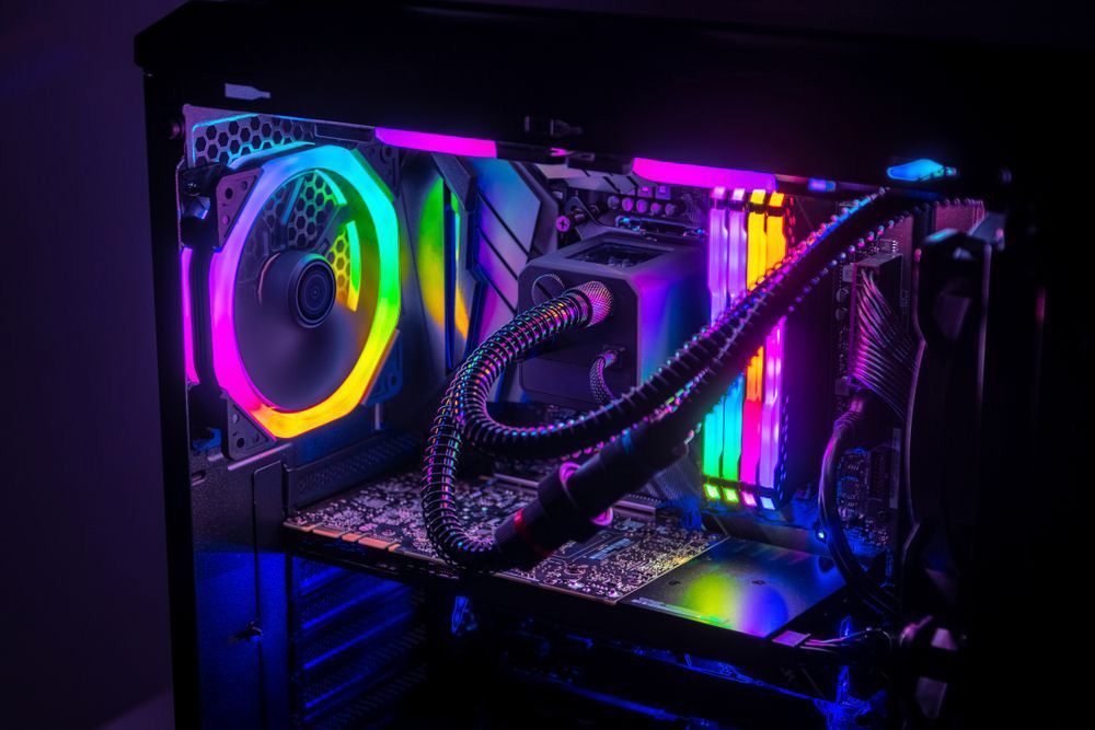 Gaming PC With RGB LED Lights On A Computer — Essential Computer Repairs In Buderim QLD