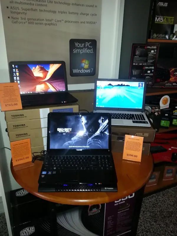 Toshiba Laptop Sale Display — Essential Computer Repairs In Buderim QLD