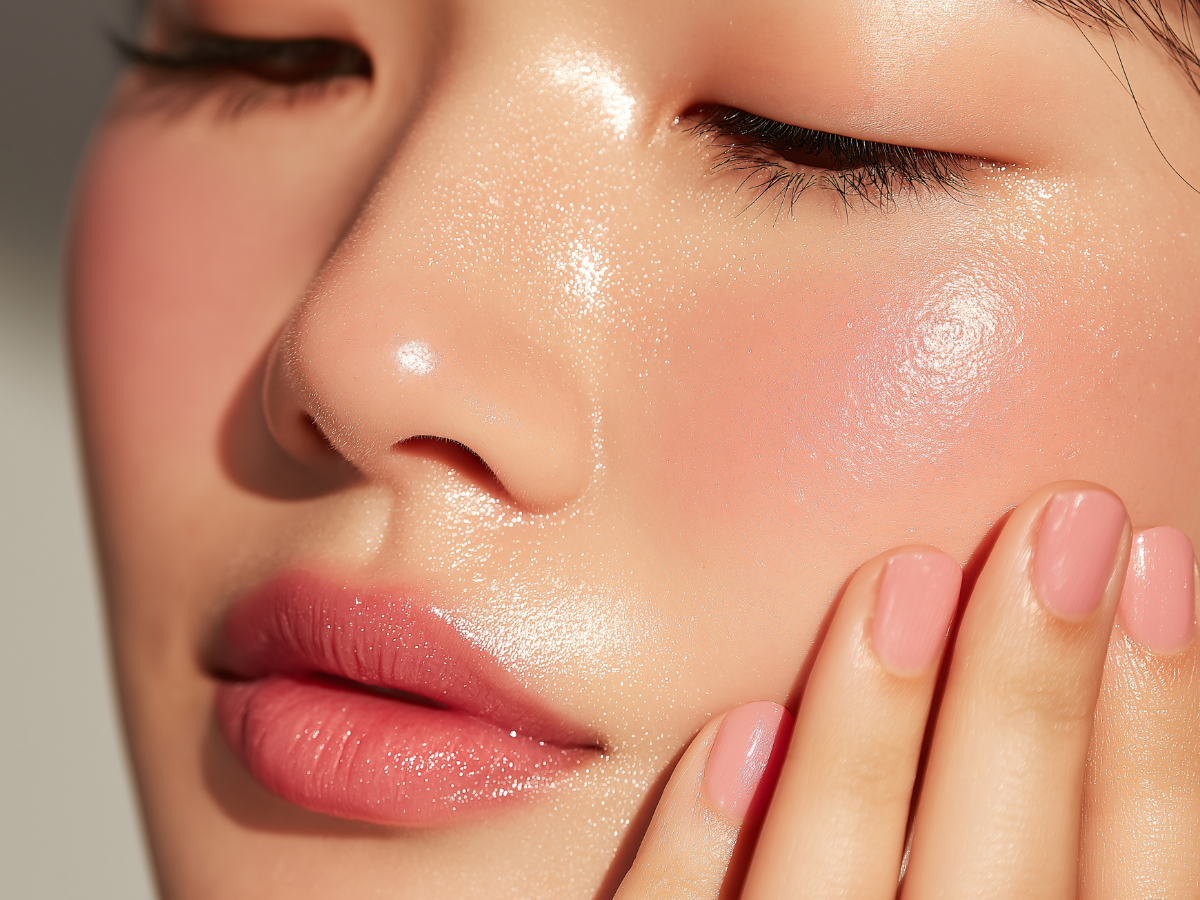 A woman is getting a facial treatment at a spa.