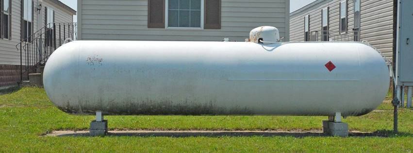 Propane tank for residential propane delivery in the AV Energy Kansas service area.