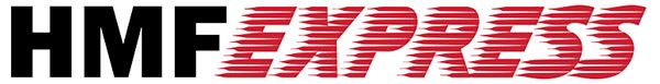 HMF EXPRESS logo in black and red, with a speed effect on the word EXPRESS.
