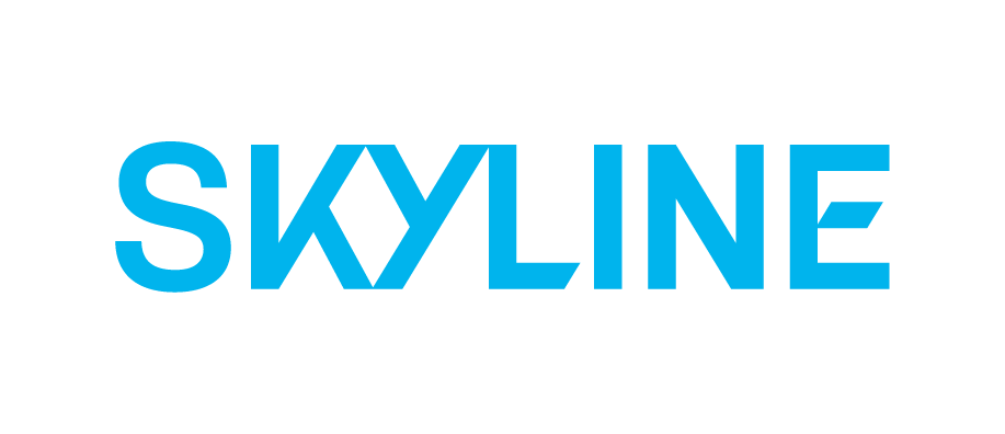 Skyline logo in teal blue on a white background.