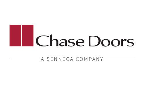 Chase Doors logo, red rectangles, black text 