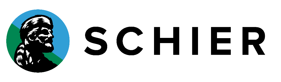 Logo with a black silhouette of a bust within a blue and green circle, next to the word 