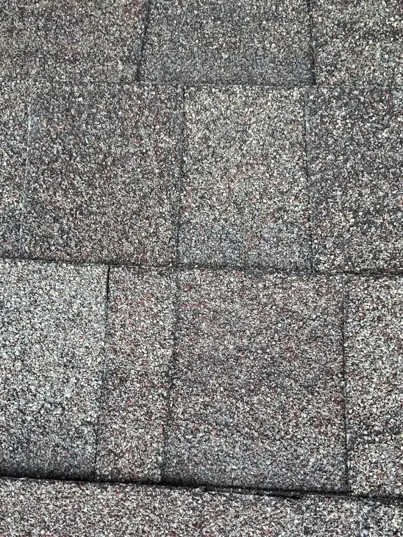 Gray asphalt roof shingles.