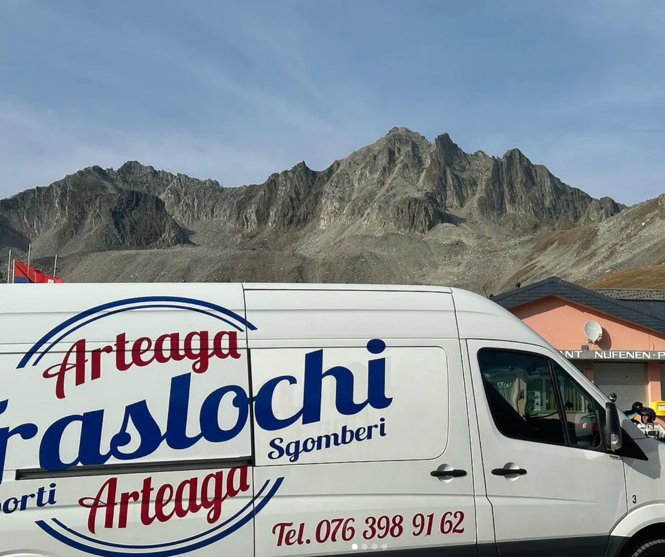 a white van with the word arteaga on it
