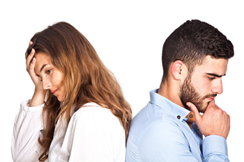 Unhappy woman sitting on knees, hugging yourself