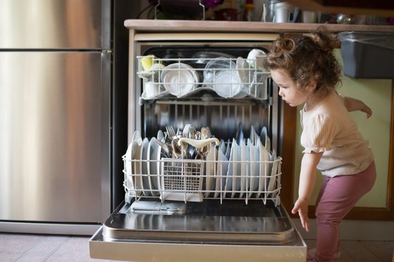 Baby Beside Dishwasher — Utica, MI — Doc's Appliance Service Baby Beside Dishwasher — Utica, MI — Doc's Appliance Service