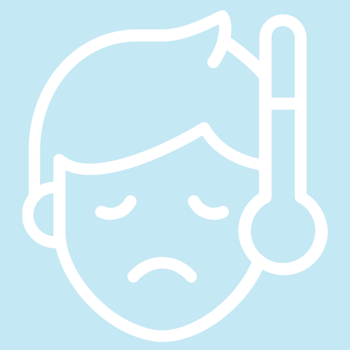 Sad face and thermometer vector