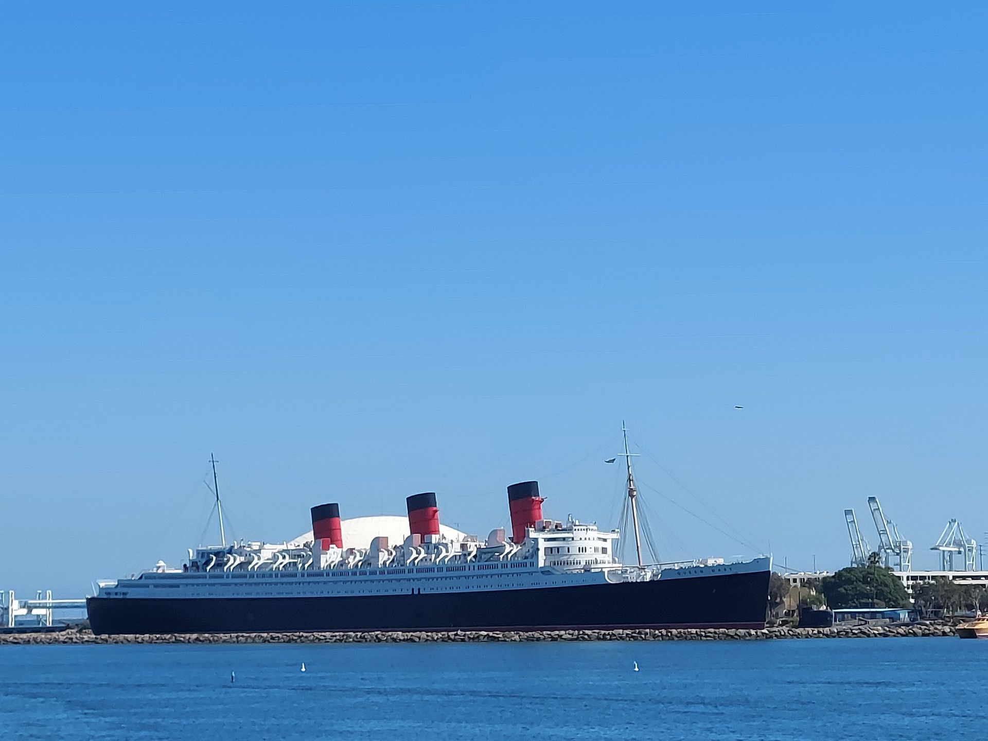 RMS Queen Mary docked in Long Beach