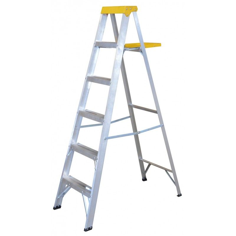 Surtek Escalera De Aluminio Tipo Tijera, 5 Peldaños, 1.83mt