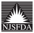 NJSFDA logo with a white sunburst and stripes on a black background