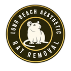 Circular logo with a cream-colored rat in the center, surrounded by gold and dark green text: 