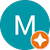 A teal circular icon featuring a white capital letter 