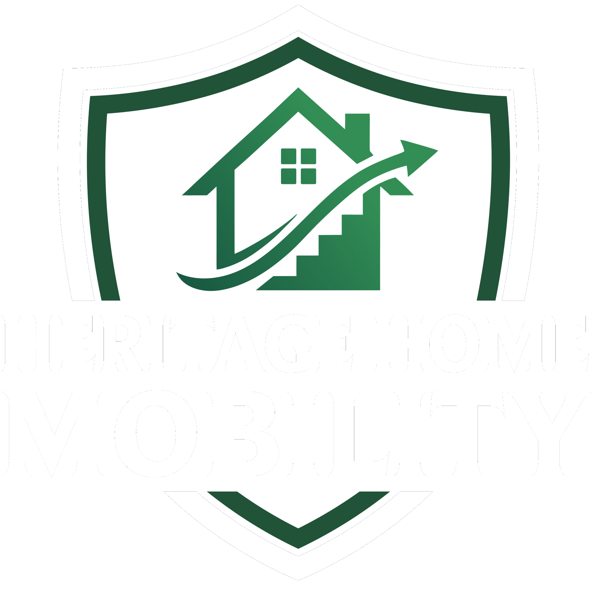 Green house icon inside a shield with an upward arrow, suggesting home growth or protection